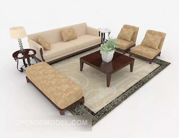 New Chinese Furniture Sofa 3d model New Chinese Furniture Sofa 3d model