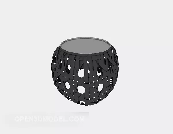 Chinese Wood Square Stool 3d model