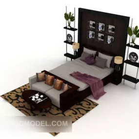 Modern Chinese Home Bed 3d model