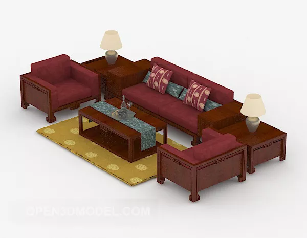 Chinese Home Combination Sofa 3d model Chinese Home Combination Sofa 3d model