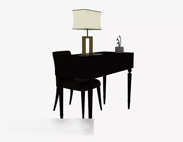 Chinese Home Desk Dark Wood 3d model Chinese Home Desk Dark Wood 3d model