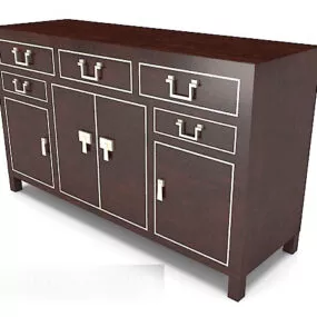 Modern Chinese Home Side Cabinet 3d model