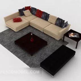 New Chinese Home Simple Combination Sofa 3d model