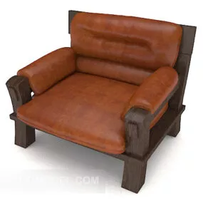 Chinese Leather Single Sofa 3d model