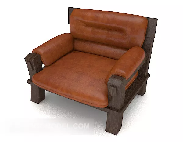 Chinese Leather Single Sofa 3d model Chinese Leather Single Sofa 3d model