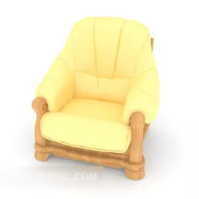 Modern Chinese Light Yellow Single Sofa 3d model