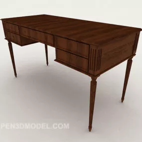New Chinese Retro Brown Desk 3d model