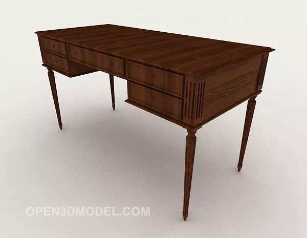 New Chinese Retro Brown Desk 3d model New Chinese Retro Brown Desk 3d model