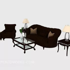 New Chinese Retro Sofa Sets 3d model