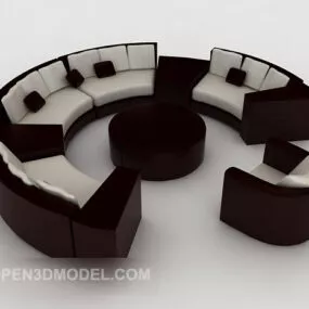 New Chinese Round Combination Sofa 3d model