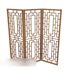 Carved Chinese Screen Partition Panel 3d model
