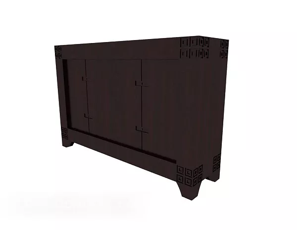 Elegant Chinese Walnut Side Cabinet 3d model Elegant Chinese Walnut Side Cabinet 3d model