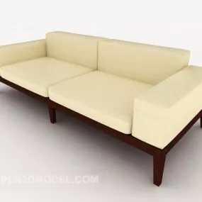 New Chinese Simple Double Sofa Furniture 3d model