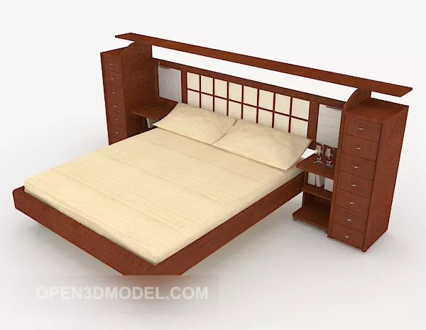 New Chinese Simple Home Bed 3d model New Chinese Simple Home Bed 3d model