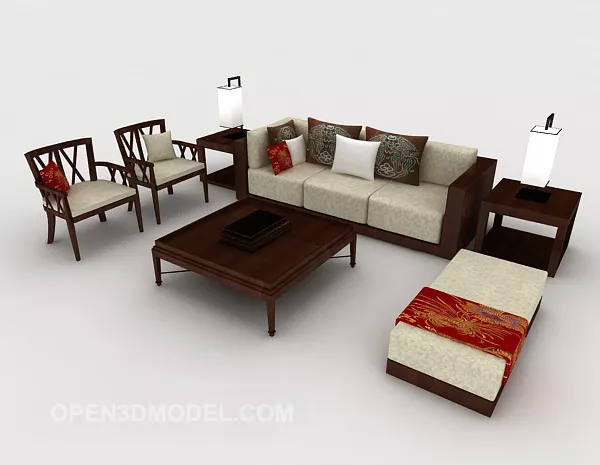 New Chinese Simple Home Combination Sofa 3d model New Chinese Simple Home Combination Sofa 3d model