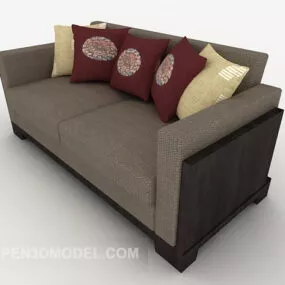 New Chinese Simple Multi-person Sofa 3d model
