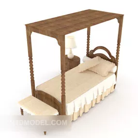 New Chinese Simple Single Bed 3d model