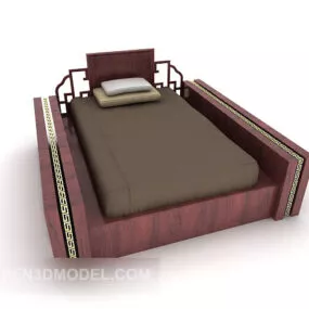 New Chinese Single Bed 3d model
