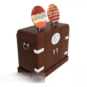 Vintage Chinese Solid Wood Cabinet 3d model