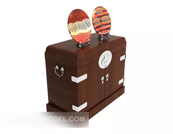 Side Locker With Top Shelf 3d model
