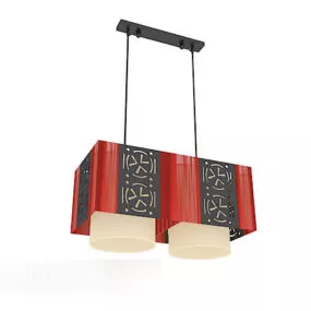 New Chinese Solid Wood Chandelier 3d model