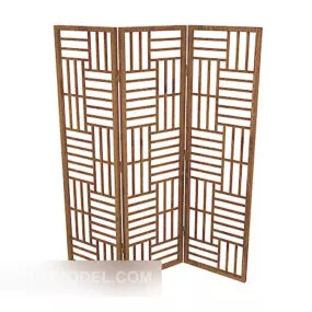 Chinese Solid Wood Simple Screen 3d model