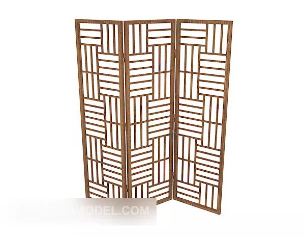 Chinese Solid Wood Simple Screen 3d model Chinese Solid Wood Simple Screen 3d model