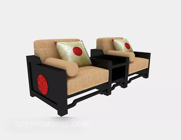 Chinese Solid Wood Single Sofa 3d model Chinese Solid Wood Single Sofa 3d model