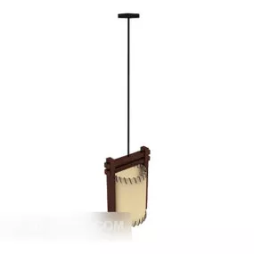 Chinese Style Chandelier Wooden 3d model