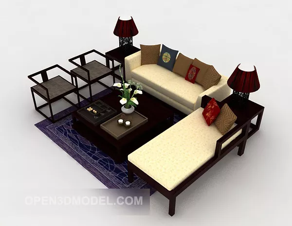 Modern Chinese Style Sofa Sets 3d model Modern Chinese Style Sofa Sets 3d model