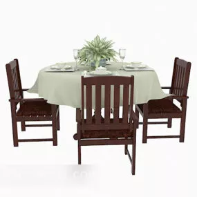 New Chinese Style Dining Table 3d model