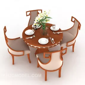 Chinese Style Four-person Dining Table 3d model