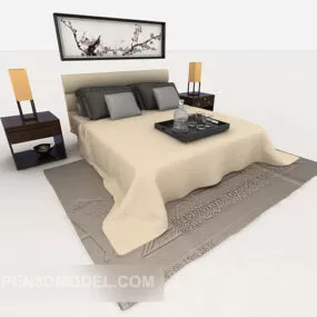 New Chinese Style Home Bed 3d model