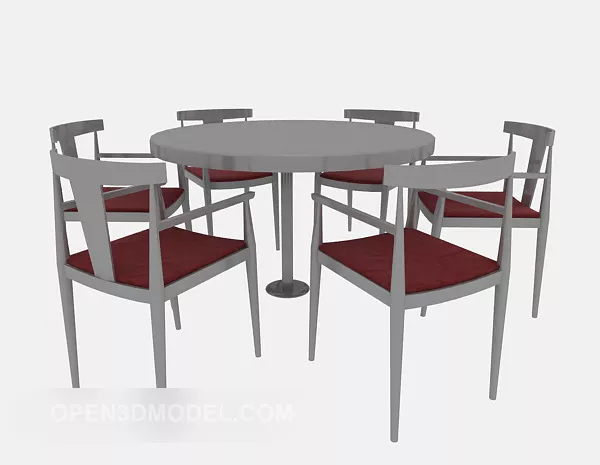 Chinese Wood Dining Round Table 3d model Chinese Wood Dining Round Table 3d model