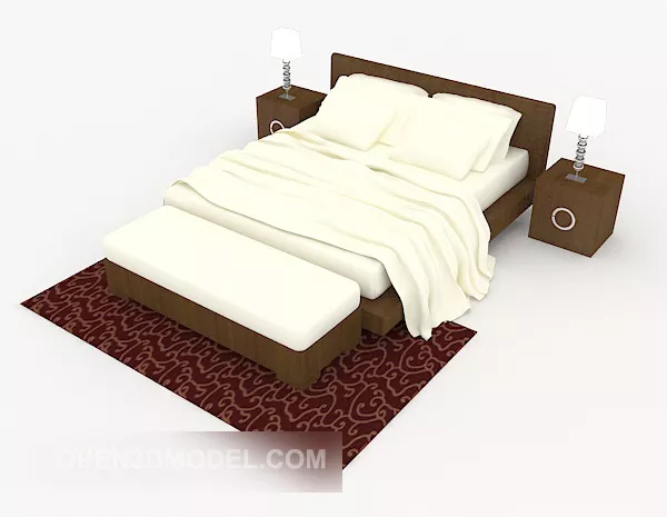 Chinese Style Solid Wood Double Bed 3d model Chinese Style Solid Wood Double Bed 3d model