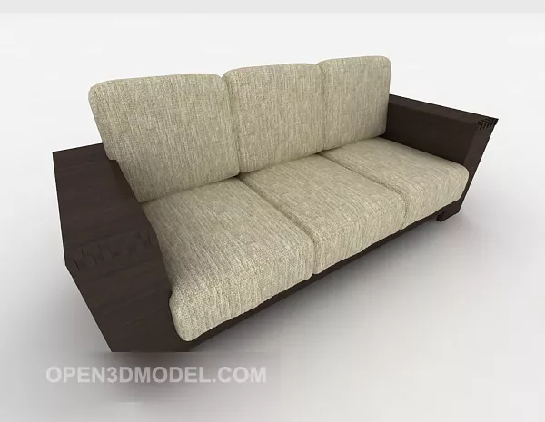 New Chinese Style Three-person Sofa 3d model New Chinese Style Three-person Sofa 3d model