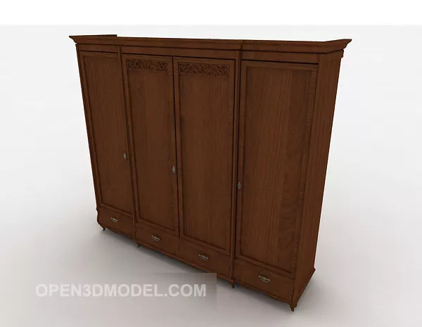 Chinese Style Wardrobe Dark Wood 3d model Chinese Style Wardrobe Dark Wood 3d model