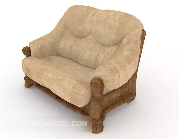 Chinese-style Wooden Brown Single Sofa 3d model Chinese-style Wooden Brown Single Sofa 3d model