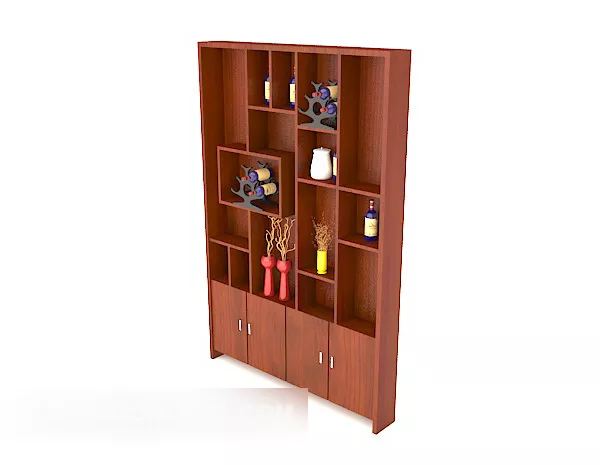 Wooden Minimalist Display Cabinet 3d model Wooden Minimalist Display Cabinet 3d model