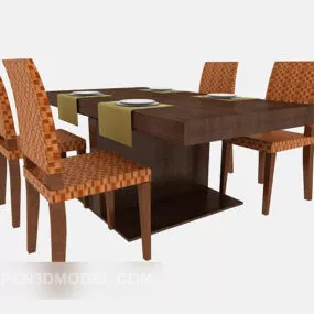 Vintage Chinese Table Table Chair 3d model