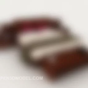 New Chinese Wooden Bed 3d model