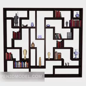 New Chinese Wooden Display Cabinet 3d model