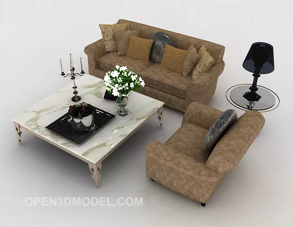 Modern European Home Sofa 3d model Modern European Home Sofa 3d model