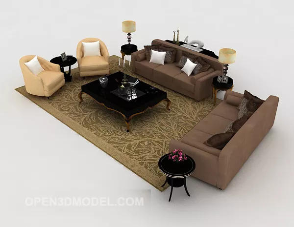 Modern European Style Sofa 3d model Modern European Style Sofa 3d model