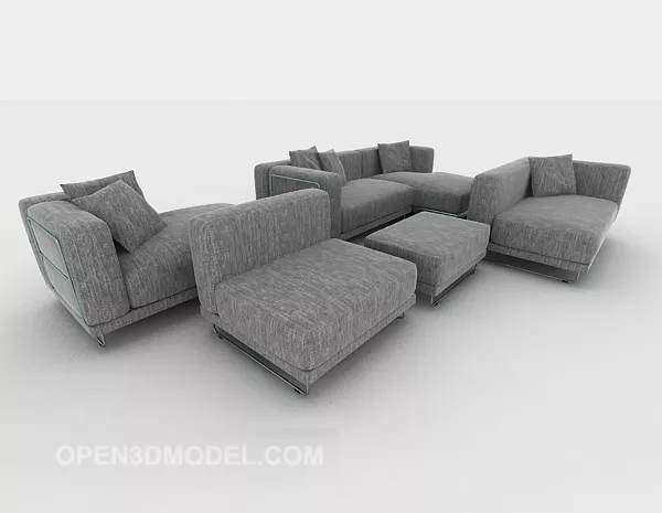 Nordic Minimalist Grey Combination Sofa 3d model Nordic Minimalist Grey Combination Sofa 3d model