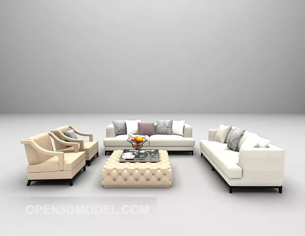 Now White Combination Sofa Furniture 3d model Now White Combination Sofa Furniture 3d model