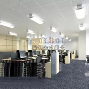 Office Working Space Interior 3d model