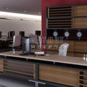 Western Office Furniture With Furniture Interior 3d model
