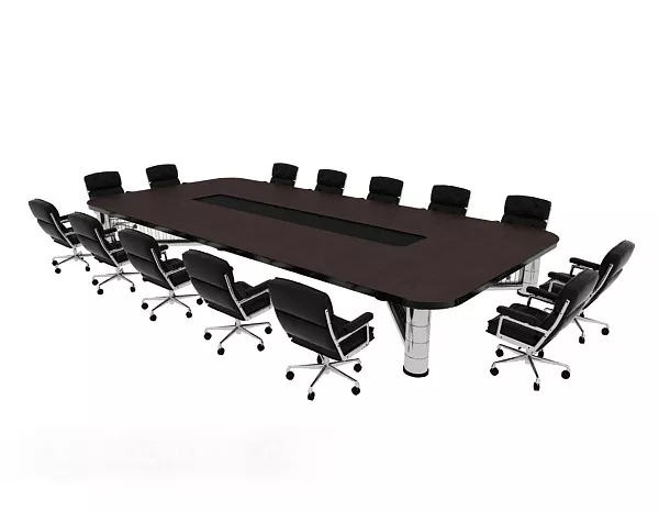 Office Black Conference Table And Chairs 3d model Office Black Conference Table And Chairs 3d model