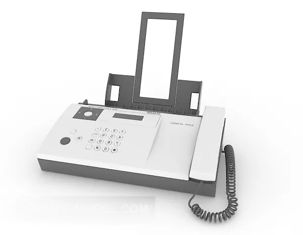 Office Fax Machine White Color 3d model Office Fax Machine White Color 3d model